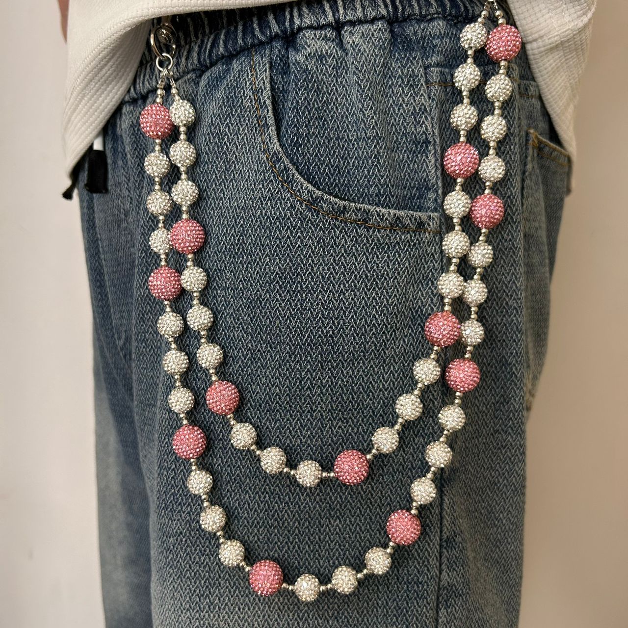 16mm & 12mm Disco Ball Layered Belt Chains